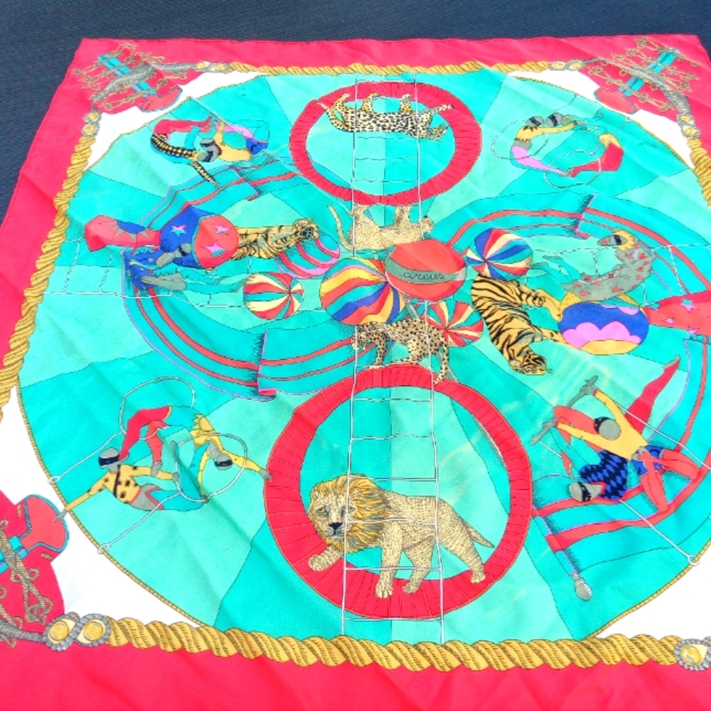 Vintage Hermes  circus silk scarf